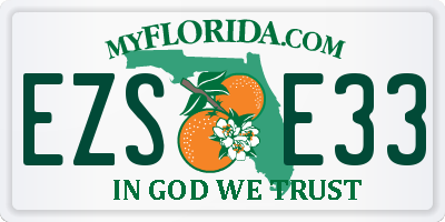 FL license plate EZSE33