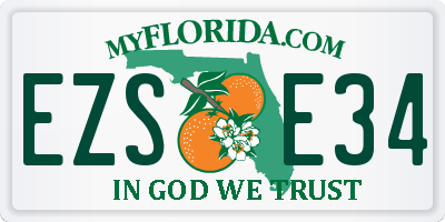 FL license plate EZSE34