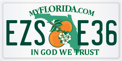 FL license plate EZSE36