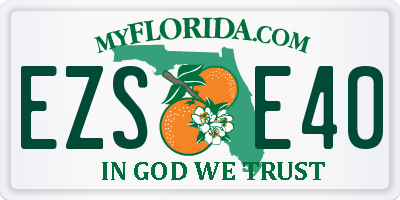 FL license plate EZSE40