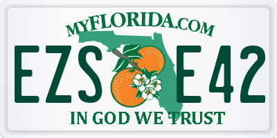 FL license plate EZSE42