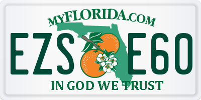 FL license plate EZSE60