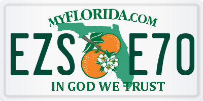 FL license plate EZSE70