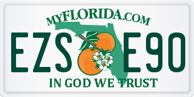 FL license plate EZSE90