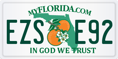 FL license plate EZSE92