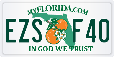 FL license plate EZSF40