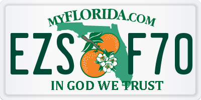 FL license plate EZSF70