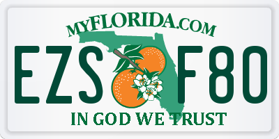 FL license plate EZSF80