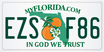 FL license plate EZSF86