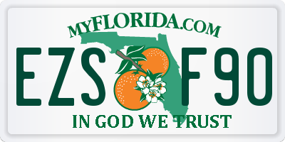 FL license plate EZSF90