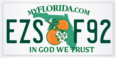 FL license plate EZSF92