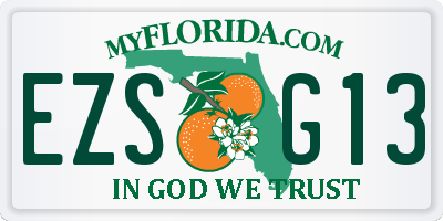 FL license plate EZSG13