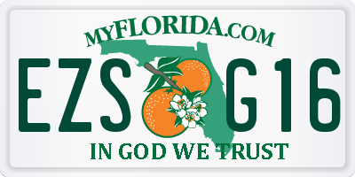 FL license plate EZSG16