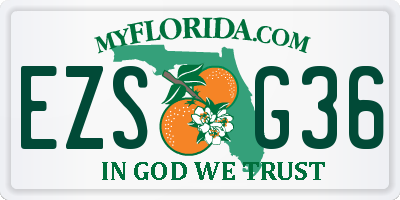 FL license plate EZSG36