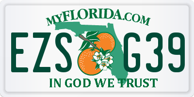 FL license plate EZSG39