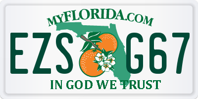 FL license plate EZSG67