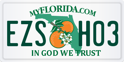 FL license plate EZSH03