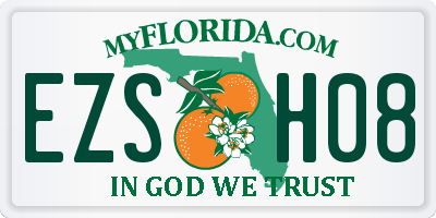 FL license plate EZSH08