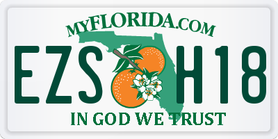 FL license plate EZSH18