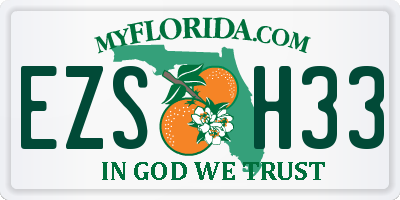 FL license plate EZSH33