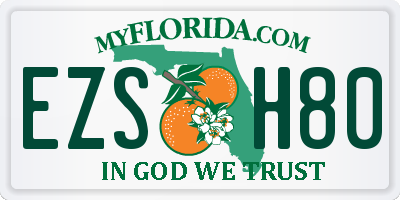 FL license plate EZSH80