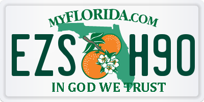 FL license plate EZSH90