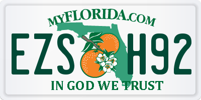 FL license plate EZSH92