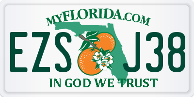 FL license plate EZSJ38