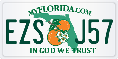 FL license plate EZSJ57