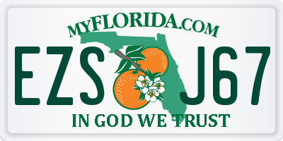 FL license plate EZSJ67