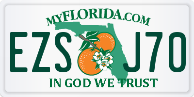 FL license plate EZSJ70