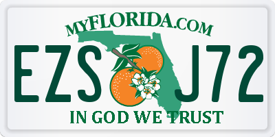 FL license plate EZSJ72