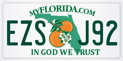 FL license plate EZSJ92