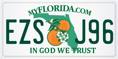 FL license plate EZSJ96