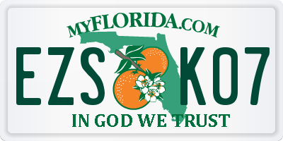 FL license plate EZSK07