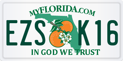 FL license plate EZSK16