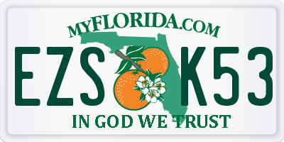 FL license plate EZSK53