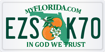 FL license plate EZSK70