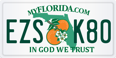 FL license plate EZSK80