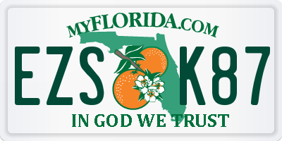 FL license plate EZSK87