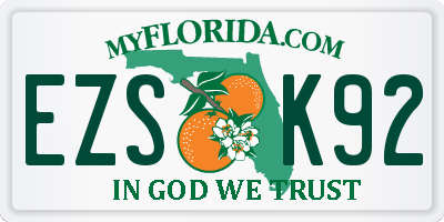 FL license plate EZSK92