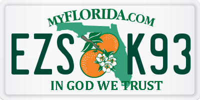 FL license plate EZSK93