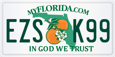 FL license plate EZSK99