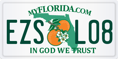 FL license plate EZSL08