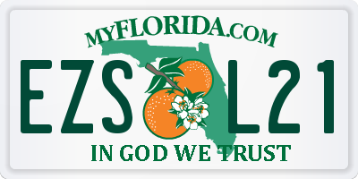 FL license plate EZSL21