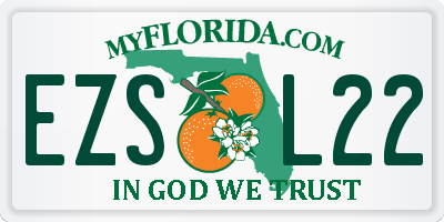 FL license plate EZSL22