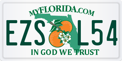 FL license plate EZSL54