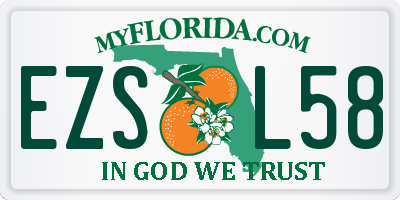 FL license plate EZSL58