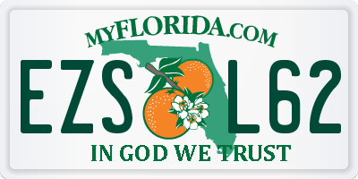 FL license plate EZSL62