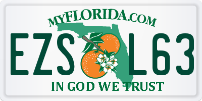 FL license plate EZSL63